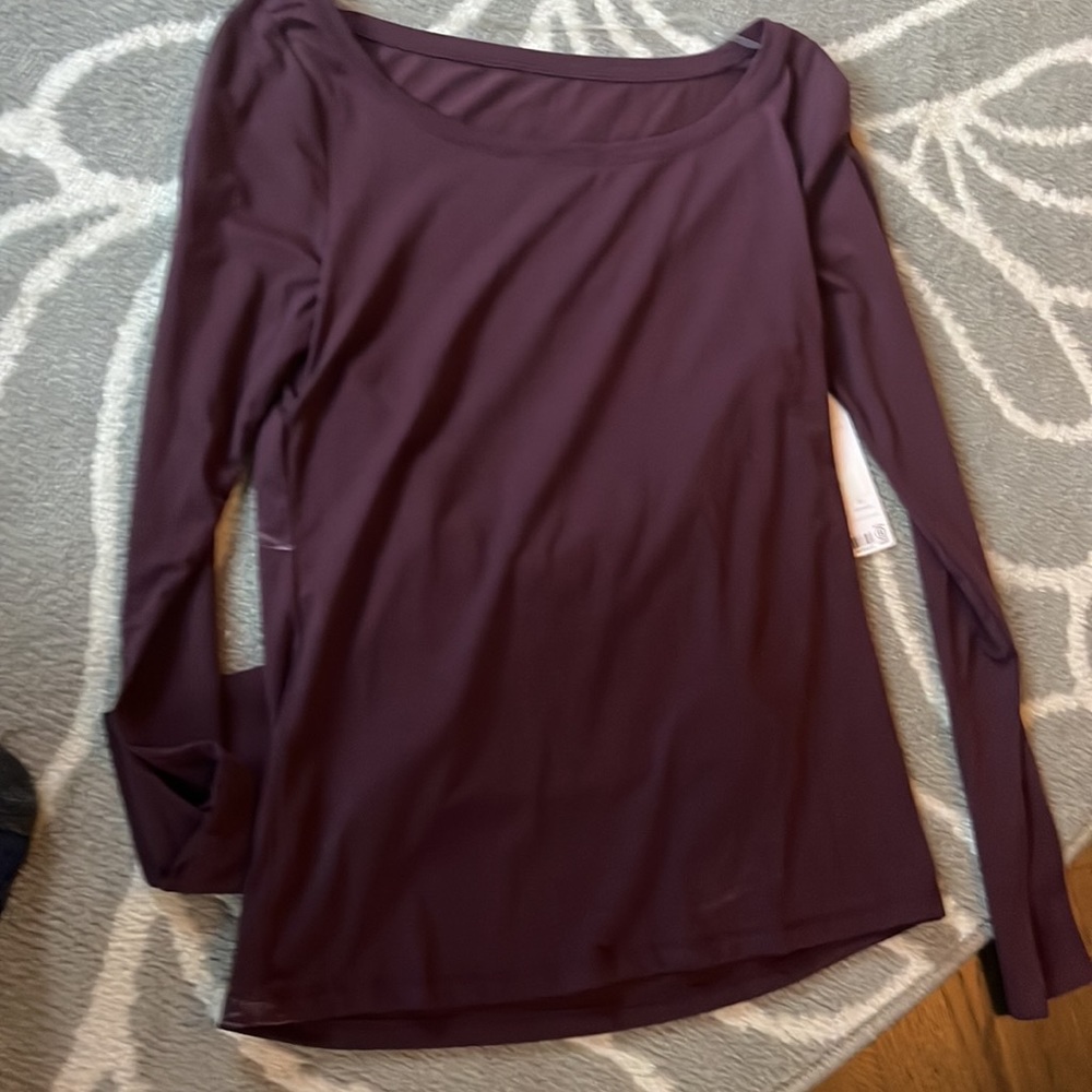 Athleta Long Sleeve Scoop Neck Top - Deep Plum